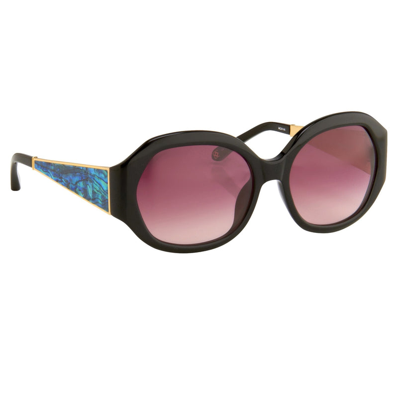 Oscar De La Renta Sunglasses Jackie O Black and Pink Lenses - ODLR34C1SUN - WatchPilot