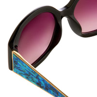 Oscar De La Renta Sunglasses Jackie O Black and Pink Lenses - ODLR34C1SUN - WatchPilot