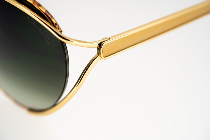 Oscar De La Renta Sunglasses Oval Frame Gold Amber With Green Graduated Lenses Category 3 ODLR61C1SUN - WatchPilot