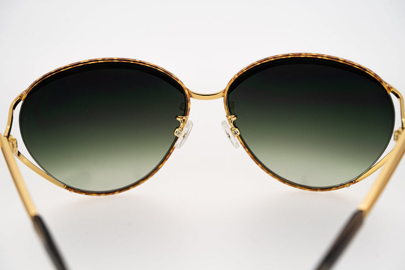 Oscar De La Renta Sunglasses Oval Frame Gold Amber With Green Graduated Lenses Category 3 ODLR61C1SUN - WatchPilot