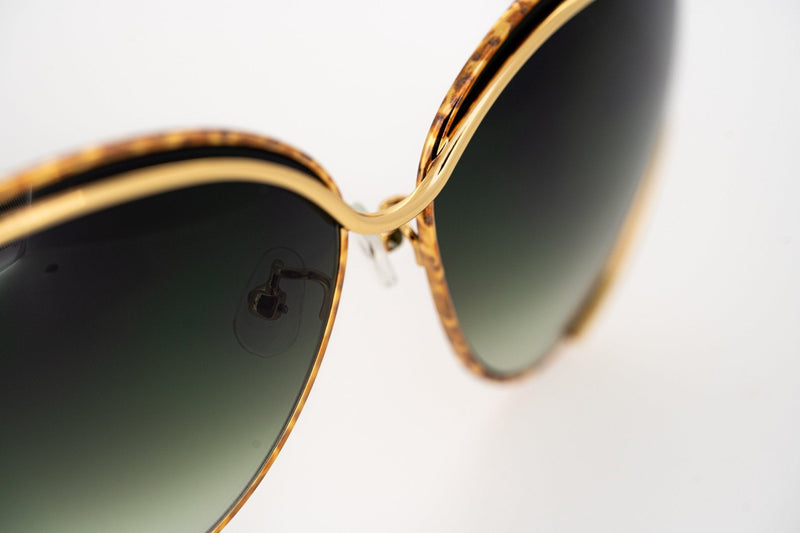 Oscar De La Renta Sunglasses Oval Frame Gold Amber With Green Graduated Lenses Category 3 ODLR61C1SUN - WatchPilot