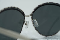 Oscar De La Renta Sunglasses Oval Frame Silver Black White With Grey Lenses Category 3 ODLR61C3SUN - WatchPilot