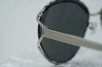 Oscar De La Renta Sunglasses Oval Frame Silver Black White With Grey Lenses Category 3 ODLR61C3SUN - WatchPilot