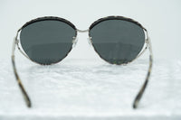 Oscar De La Renta Sunglasses Oval Frame Silver Black White With Grey Lenses Category 3 ODLR61C3SUN - WatchPilot