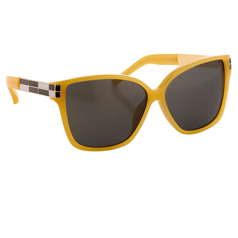 Oscar De La Renta Sunglasses Oversized Beige Enamel Arms and Green Lenses Category 3 - ODLR21C4SUN - WatchPilot