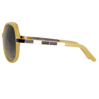 Oscar De La Renta Sunglasses Oversized Frame Beige Enamel Arms and Grey Lenses - ODLR22C4SUN - WatchPilot