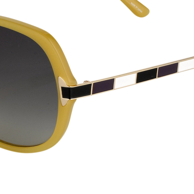 Oscar De La Renta Sunglasses Oversized Frame Beige Enamel Arms and Grey Lenses - ODLR22C4SUN - WatchPilot