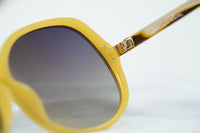 Oscar De La Renta Sunglasses Oversized Frame Beige Enamel Arms and Grey Lenses - ODLR22C4SUN - WatchPilot