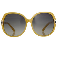 Oscar De La Renta Sunglasses Oversized Frame Beige Enamel Arms and Grey Lenses - ODLR22C4SUN - WatchPilot