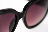 Oscar De La Renta Sunglasses Oversized Frame Black Wood and Burgundy Graduated Lenses ODLR25C1SUN - WatchPilot