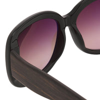 Oscar De La Renta Sunglasses Oversized Frame Black Wood and Burgundy Graduated Lenses ODLR25C1SUN - WatchPilot