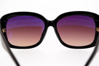 Oscar De La Renta Sunglasses Oversized Frame Black Wood and Burgundy Graduated Lenses ODLR25C1SUN - WatchPilot