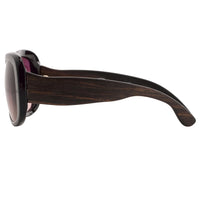 Oscar De La Renta Sunglasses Oversized Frame Black Wood and Burgundy Graduated Lenses ODLR25C1SUN - WatchPilot