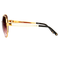 Oscar De La Renta Sunglasses Oversized Frame Gold and Purple Lenses Category 3 - ODLR32C1SUN - WatchPilot