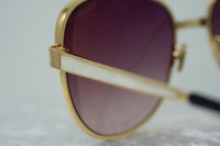 Oscar De La Renta Sunglasses Oversized Frame Gold and Purple Lenses Category 3 - ODLR32C1SUN - WatchPilot