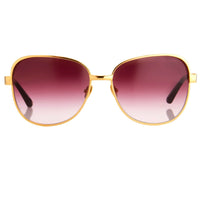 Oscar De La Renta Sunglasses Oversized Frame Gold and Purple Lenses Category 3 - ODLR32C1SUN - WatchPilot