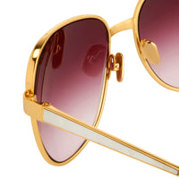 Oscar De La Renta Sunglasses Oversized Frame Gold and Purple Lenses Category 3 - ODLR32C1SUN - WatchPilot