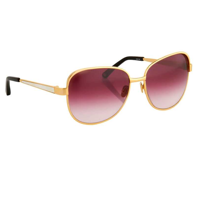 Oscar De La Renta Sunglasses Oversized Frame Gold and Purple Lenses Category 3 - ODLR32C1SUN - WatchPilot