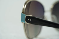 Oscar De La Renta Sunglasses Oversized Frame Light Gold Aquamarine Enamel and Grey Lenses - ODLR50C1SUN - WatchPilot