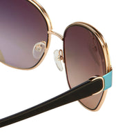 Oscar De La Renta Sunglasses Oversized Frame Light Gold Aquamarine Enamel and Grey Lenses - ODLR50C1SUN - WatchPilot