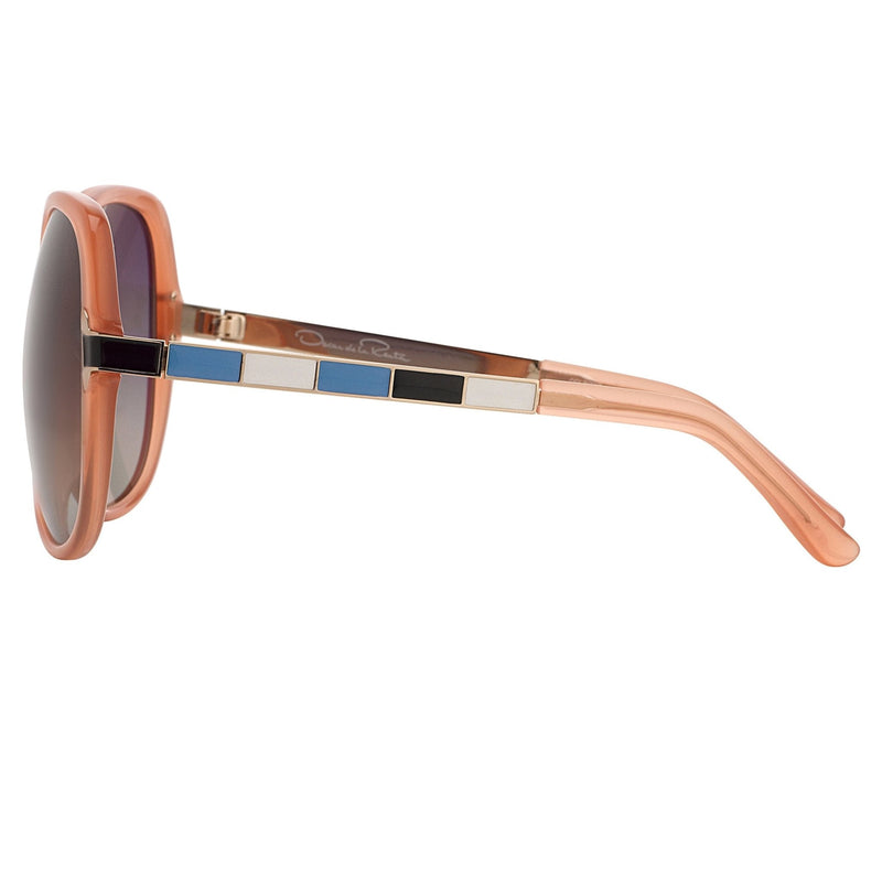 Oscar De La Renta Sunglasses Oversized Frame Orange Enamel Arms and Grey Lenses - ODLR22C5SUN - WatchPilot