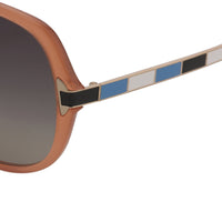 Oscar De La Renta Sunglasses Oversized Frame Orange Enamel Arms and Grey Lenses - ODLR22C5SUN - WatchPilot