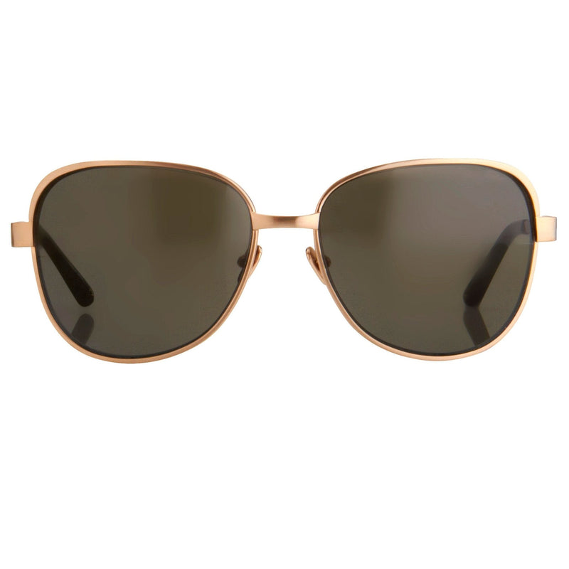 Oscar De La Renta Sunglasses Oversized Frame Rose Gold and Green Lenses Category 3 - ODLR32C2SUN - WatchPilot