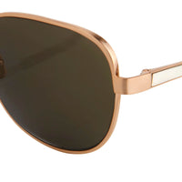 Oscar De La Renta Sunglasses Oversized Frame Rose Gold and Green Lenses Category 3 - ODLR32C2SUN - WatchPilot