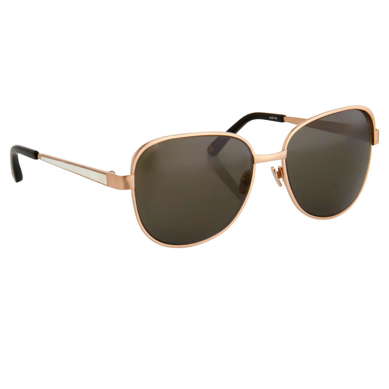 Oscar De La Renta Sunglasses Oversized Frame Rose Gold and Green Lenses Category 3 - ODLR32C2SUN - WatchPilot