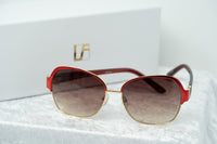 Oscar De La Renta Sunglasses Oversized Frame Russian Gold Red Enamel With Grey Lenses - ODLR50C4SUN - WatchPilot