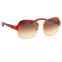 Oscar De La Renta Sunglasses Oversized Frame Russian Gold Red Enamel With Grey Lenses - ODLR50C4SUN - WatchPilot