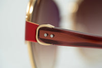 Oscar De La Renta Sunglasses Oversized Frame Russian Gold Red Enamel With Grey Lenses - ODLR50C4SUN - WatchPilot