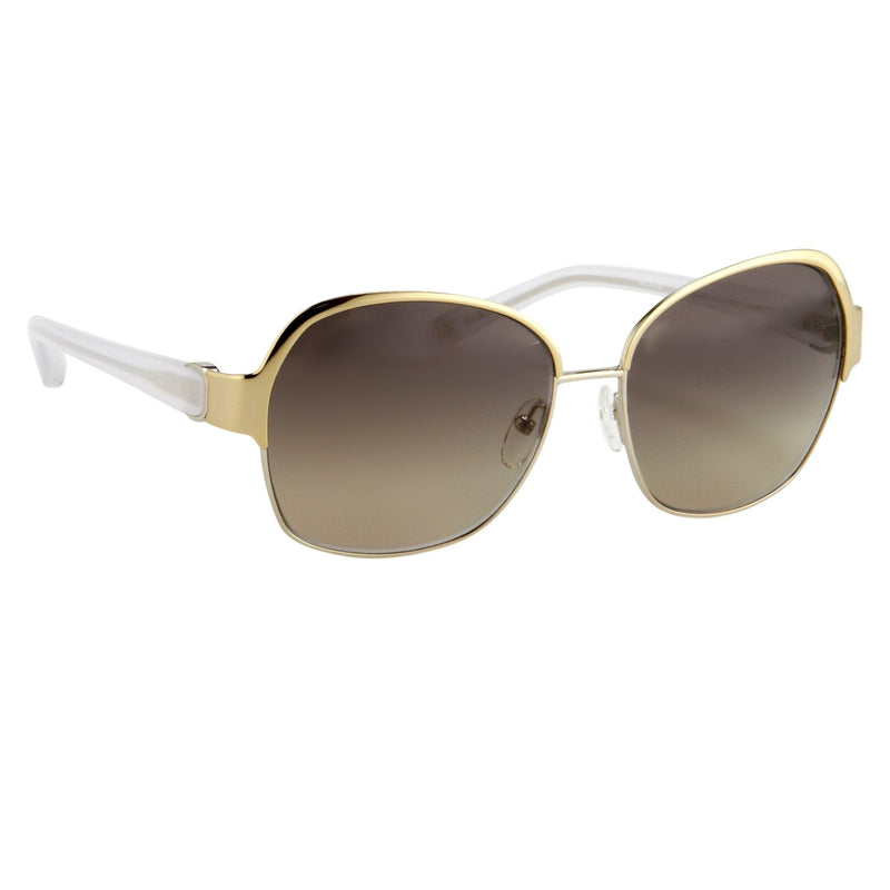 Oscar De La Renta Sunglasses Oversized Frame Silver Light Oyster Enamel With Grey Lenses - ODLR50C3SUN - WatchPilot