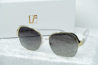 Oscar De La Renta Sunglasses Oversized Frame Silver Light Oyster Enamel With Grey Lenses - ODLR50C3SUN - WatchPilot