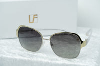 Oscar De La Renta Sunglasses Oversized Frame Silver Light Oyster Enamel With Grey Lenses - ODLR50C3SUN - WatchPilot