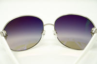 Oscar De La Renta Sunglasses Oversized Frame Silver White and Grey Lenses - ODLR54C3SUN - WatchPilot