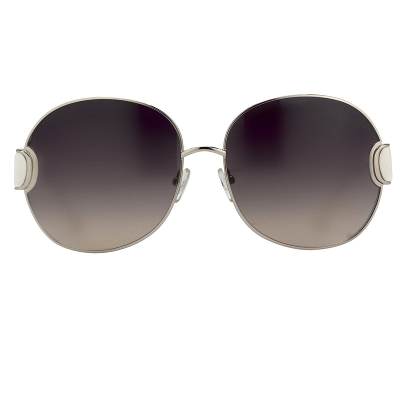 Oscar De La Renta Sunglasses Oversized Frame Silver White and Grey Lenses - ODLR54C3SUN - WatchPilot