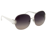 Oscar De La Renta Sunglasses Oversized Frame Silver White and Grey Lenses - ODLR54C3SUN - WatchPilot