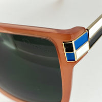 Oscar De La Renta Sunglasses Oversized Orange Enamel Arms and Green Lenses Category 3 - ODLR21C5SUN - WatchPilot