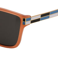 Oscar De La Renta Sunglasses Oversized Orange Enamel Arms and Green Lenses Category 3 - ODLR21C5SUN - WatchPilot