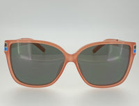 Oscar De La Renta Sunglasses Oversized Orange Enamel Arms and Green Lenses Category 3 - ODLR21C5SUN - WatchPilot