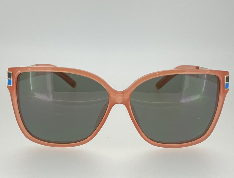 Oscar De La Renta Sunglasses Oversized Orange Enamel Arms and Green Lenses Category 3 - ODLR21C5SUN - WatchPilot