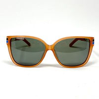 Oscar De La Renta Sunglasses Oversized Orange Enamel Arms and Green Lenses Category 3 - ODLR21C5SUN - WatchPilot