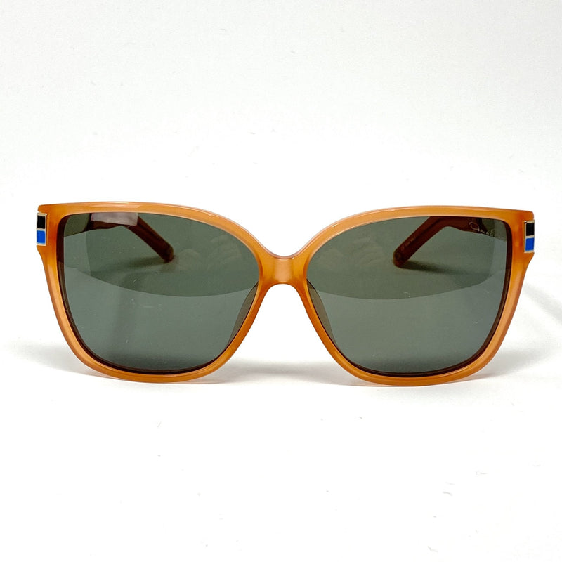 Oscar De La Renta Sunglasses Oversized Orange Enamel Arms and Green Lenses Category 3 - ODLR21C5SUN - WatchPilot