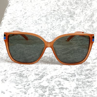 Oscar De La Renta Sunglasses Oversized Orange Enamel Arms and Green Lenses Category 3 - ODLR21C5SUN - WatchPilot