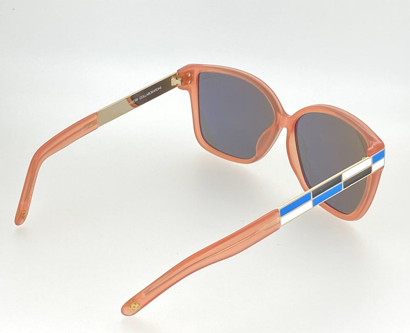 Oscar De La Renta Sunglasses Oversized Orange Enamel Arms and Green Lenses Category 3 - ODLR21C5SUN - WatchPilot