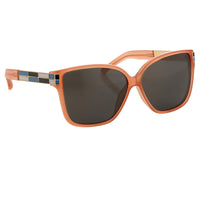 Oscar De La Renta Sunglasses Oversized Orange Enamel Arms and Green Lenses Category 3 - ODLR21C5SUN - WatchPilot