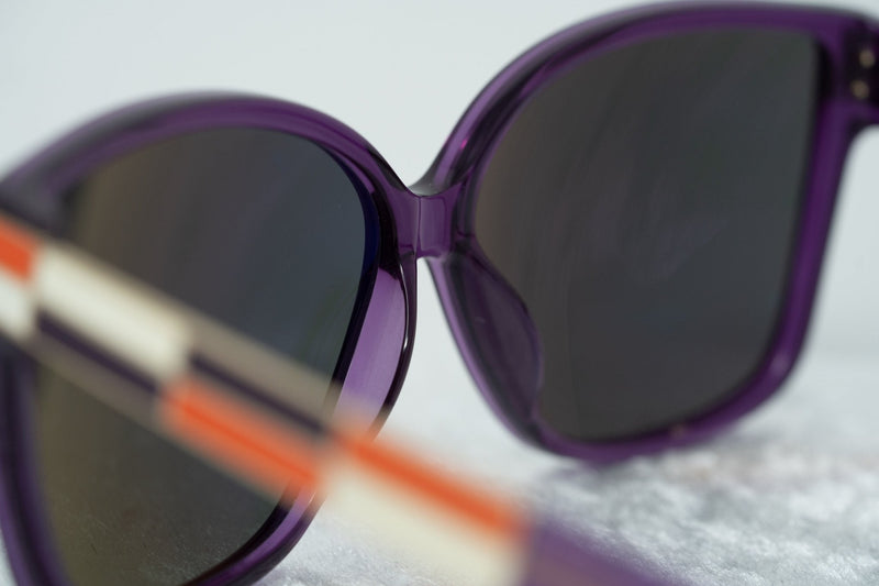 Oscar De La Renta Sunglasses Oversized Purple Enamel Arms and Green Lenses Category 3 - ODLR21C2SUN - WatchPilot