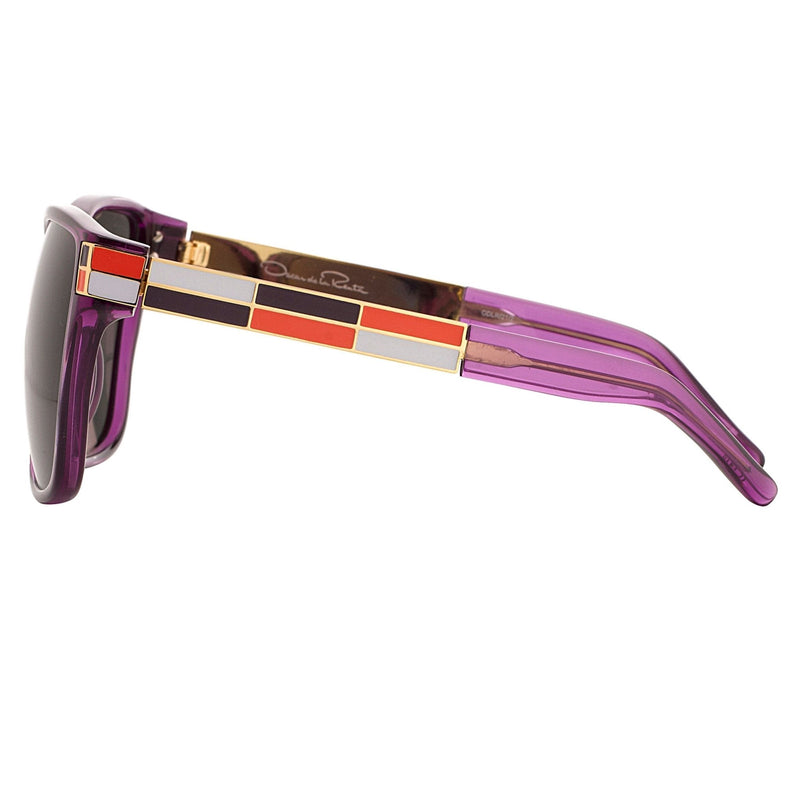 Oscar De La Renta Sunglasses Oversized Purple Enamel Arms and Green Lenses Category 3 - ODLR21C2SUN - WatchPilot