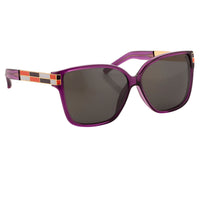 Oscar De La Renta Sunglasses Oversized Purple Enamel Arms and Green Lenses Category 3 - ODLR21C2SUN - WatchPilot